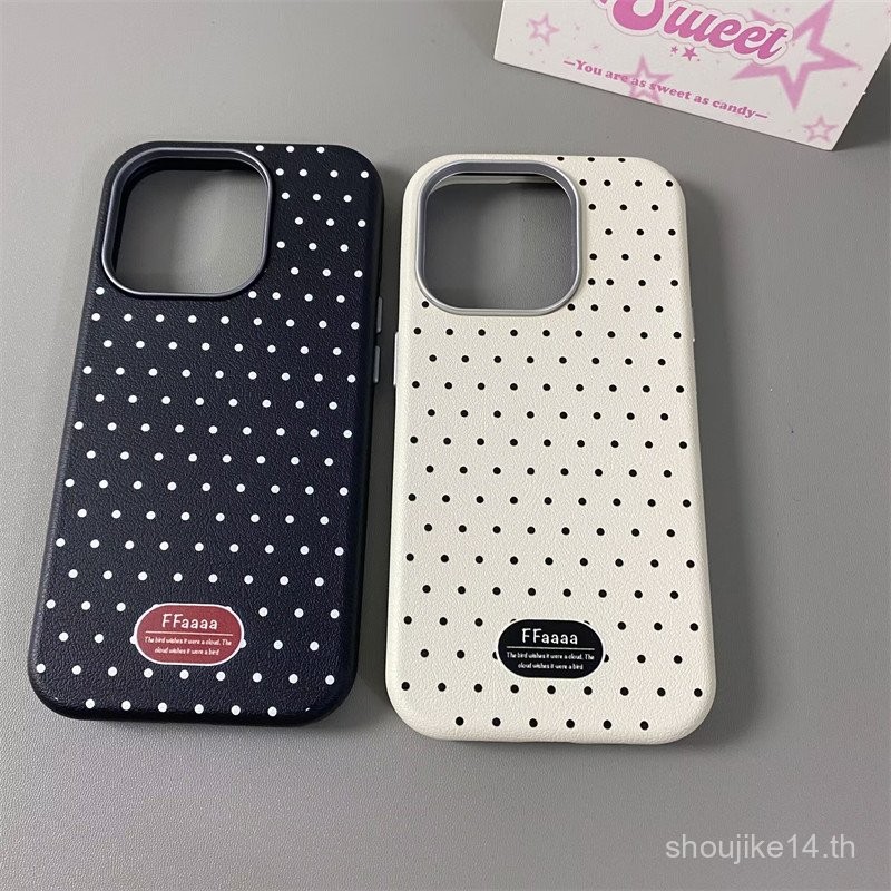 Ins แบบเต็มหน้าจอลายจุดเล็กๆเหมาะสำหรับ Apple 15/16PROMAX เคสมือถือ iphone14รุ่นใหม่13/12ยางนุ่ม bjm8