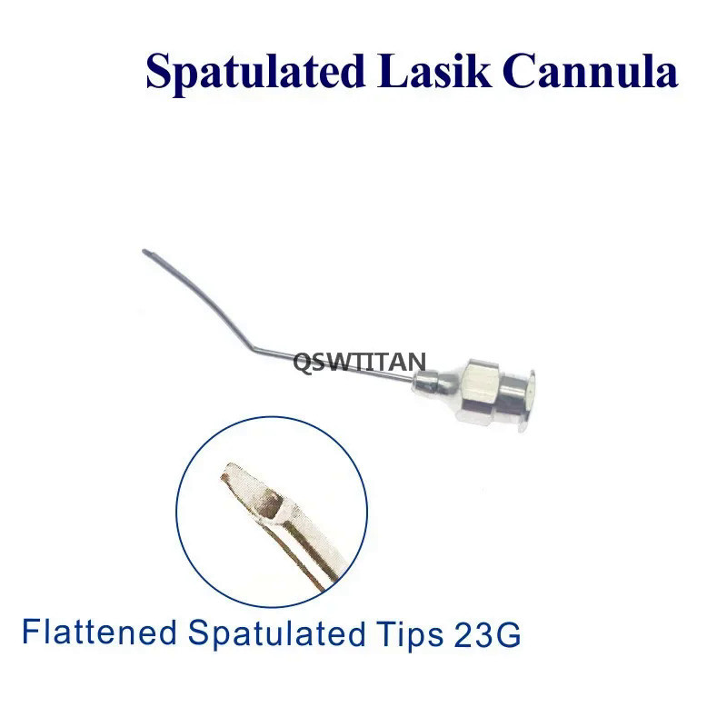 Spatulated Lasik Cannula Flattened Tips 26G ophthalmic surgical truments
