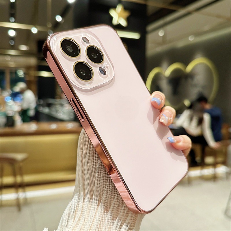 หรูหราชุบ Matte PC กรณีป้องกันกล้องสําหรับ IPhone 11 16promax 15pro 12promax 13promax 13pro 13 14 15 16pro 14Plus 15Plus ฝาครอบ