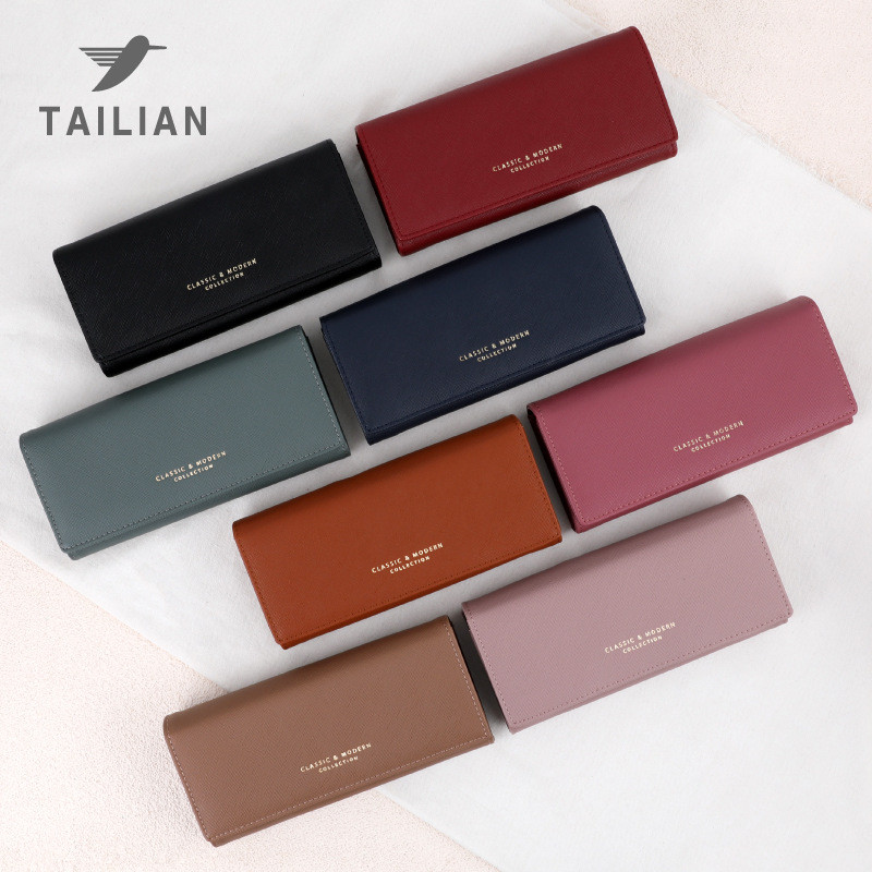High-end PU หนังผู้หญิงกระเป๋าสตางค์ยาว Multi Card Case ความจุขนาดใหญ่กระเป๋าสตางค์เหรียญหัวเข็มขัด