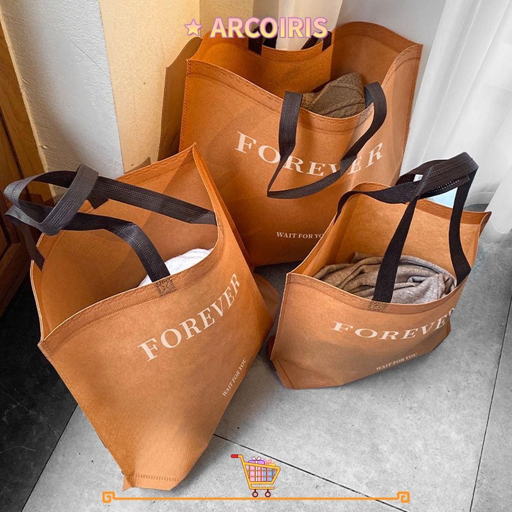 กระเป๋าโท้ต ARCOIRIS, กระเป๋าผ้าไม่ทอแบบใช้ซ้ําได้ความจุขนาดใหญ่, สีสันสดใสสิ่งแวดล้อมคุณภาพสูงพร้อมถุงของขวัญหูหิ้ว
