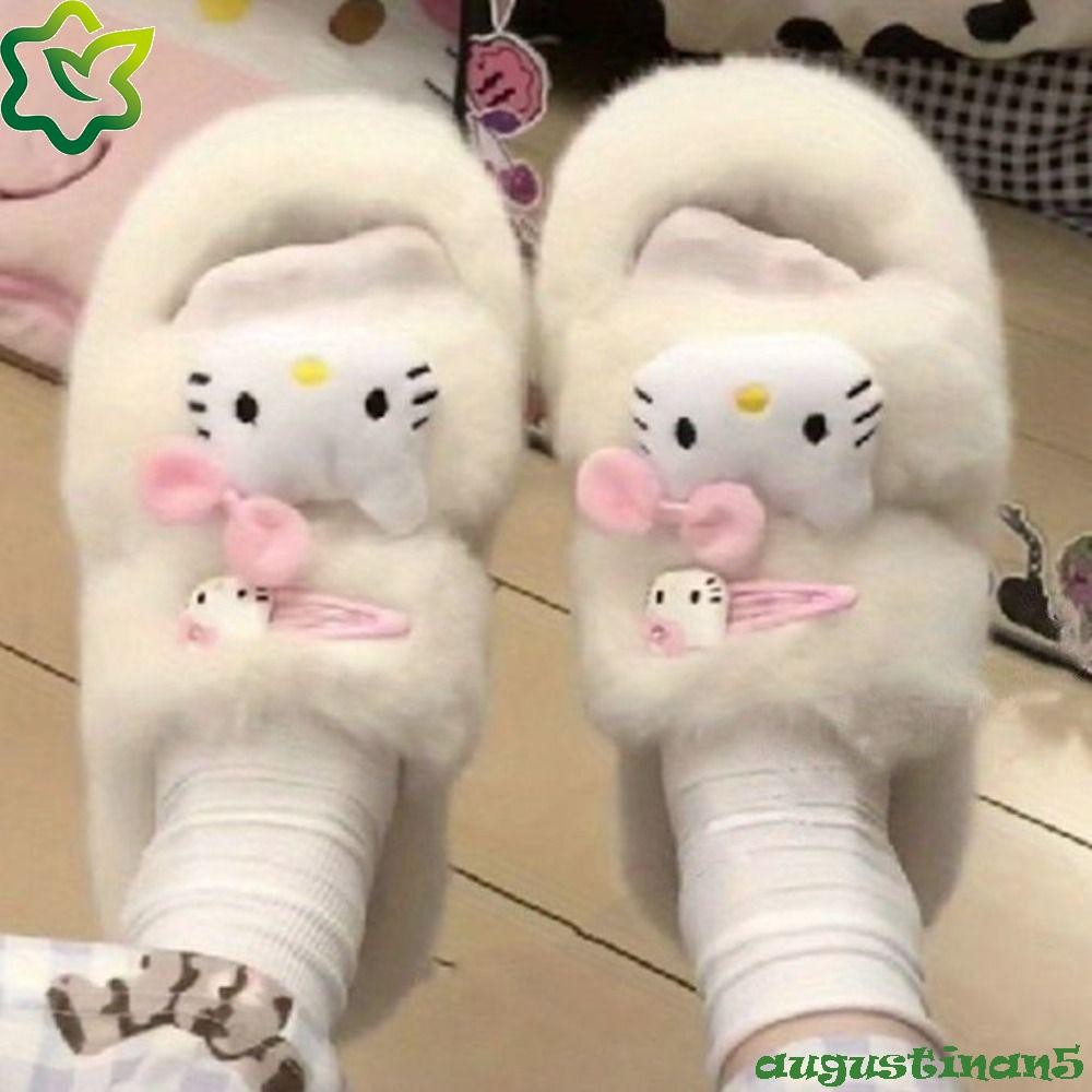 ออกัสติน รองเท้าแตะแมวคิตตี้,หนากุทัณฑ์ปุยรองเท้าแตะ,สบายๆกํามะหยี่ลื่นรองเท้าบ้านนุ่มตุ๊กตารองเท้าแตะกลางแจ้ง