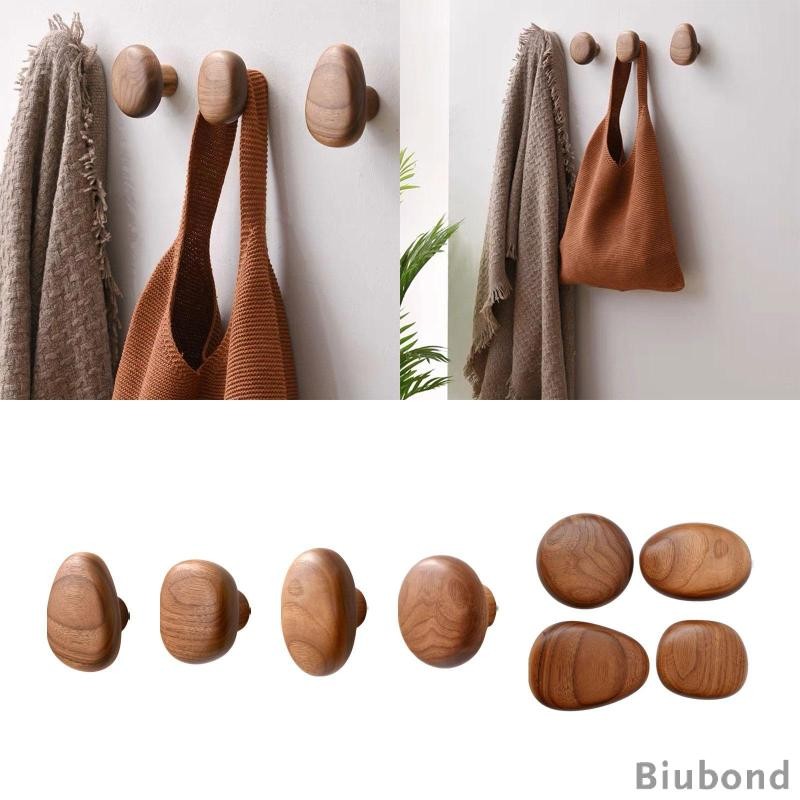 [Biubond] ตะขอแขวนเสื้อไม้ติดผนัง, ลูกบิดตู้ไม้ ผนังมืออาชีพ