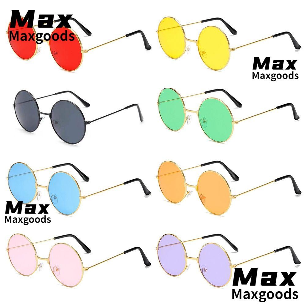 Maxg แว่นกันแดดทรงกลม Party Women Men Disco Circle Glasses