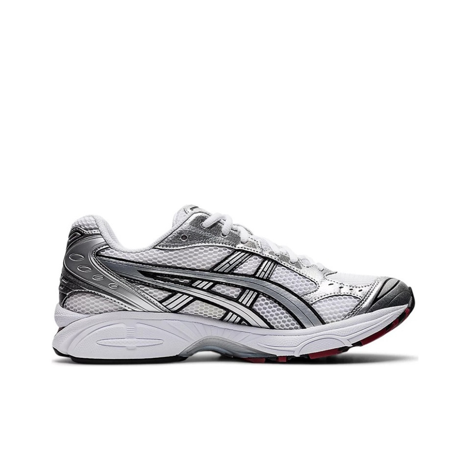 Asics Gel 14 Silver White Red Unisex รองเท้าวิ่งรองเท้าผ้าใบรองเท้าเดินป่า