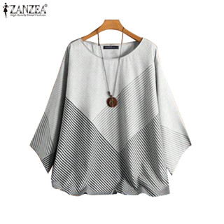 Zanzea เสื้อยืดทรงเอลําลองสไตล์เกาหลีสําหรับผู้หญิง