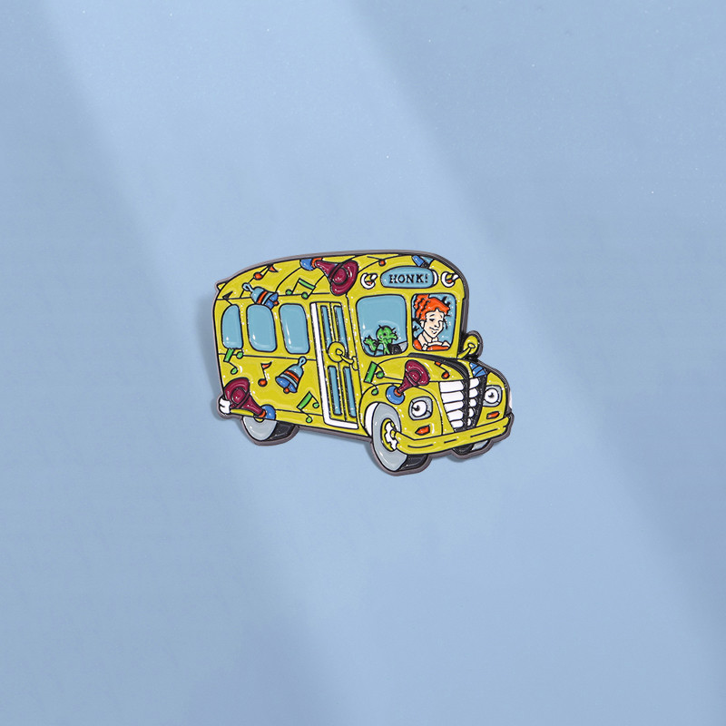 การ์ตูนรถบัสเข็มกลัดตลก Honk รถ Pin เข็มกลัดป้าย Pin กระเป๋าเป้สะพายหลังเครื่องประดับของขวัญสําหรับเพื่อน