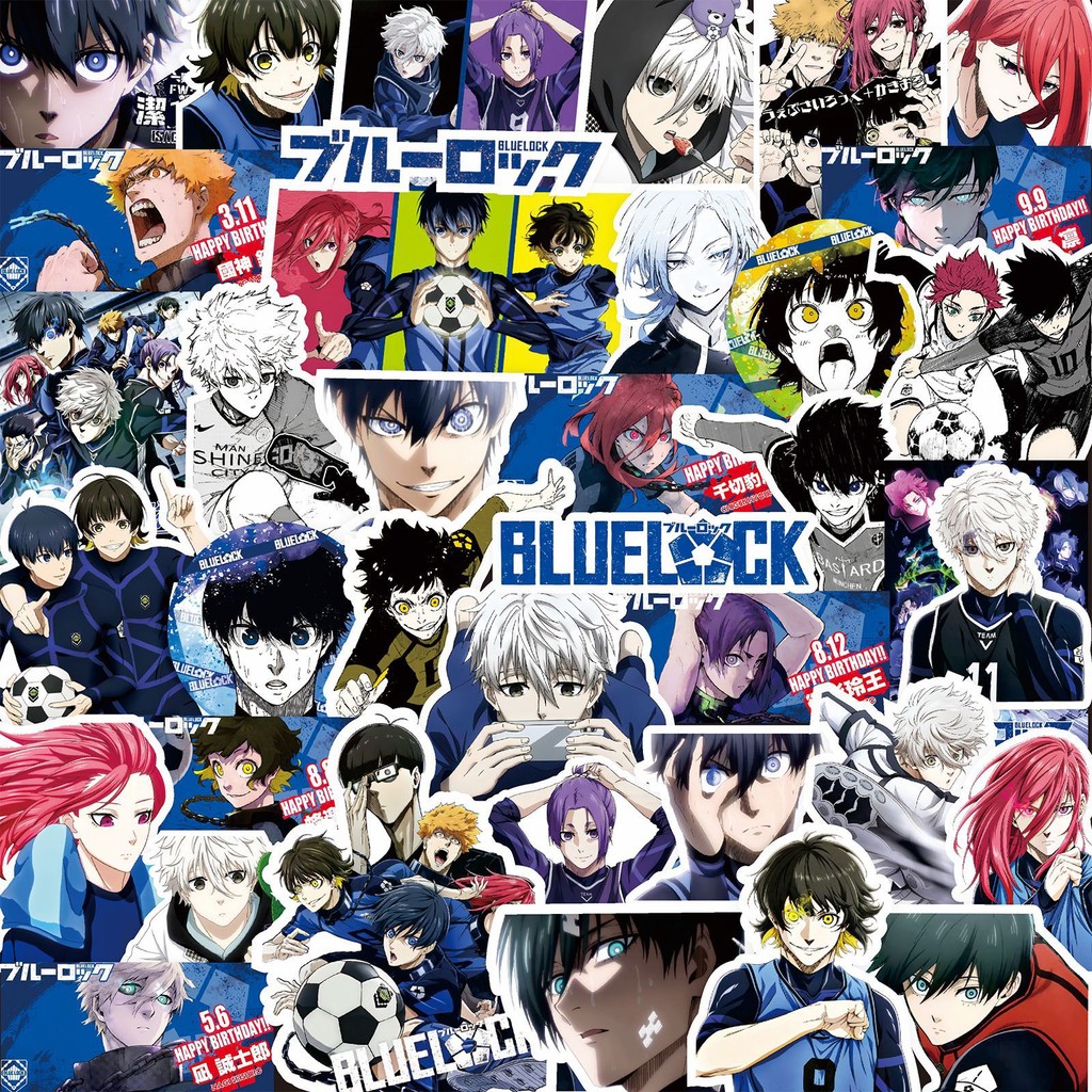 ชุดสติ๊กเกอร์ BLUE LOCK ชุดสติกเกอร์กราฟฟิตีกันน้ำอะนิเมะ, 80 แผ่น/ชุด