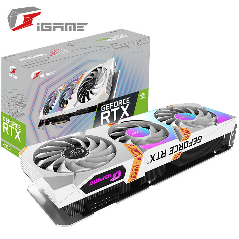 สีสัน Rainbow iGame GeForce RTX3060 Ultra W OC 12G เหมาะสําหรับกราฟิกการ์ดคอมพิวเตอร์เกม