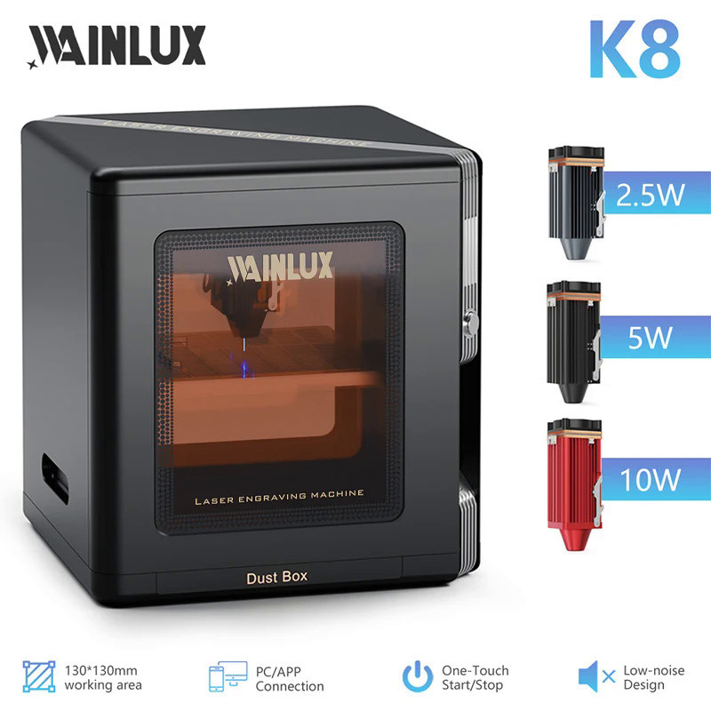 WAINLUX K8 Mini Blue Laser Engraving Machine Ultimate Desktop Laser Engraver 2.5W 5W 10W for Product
