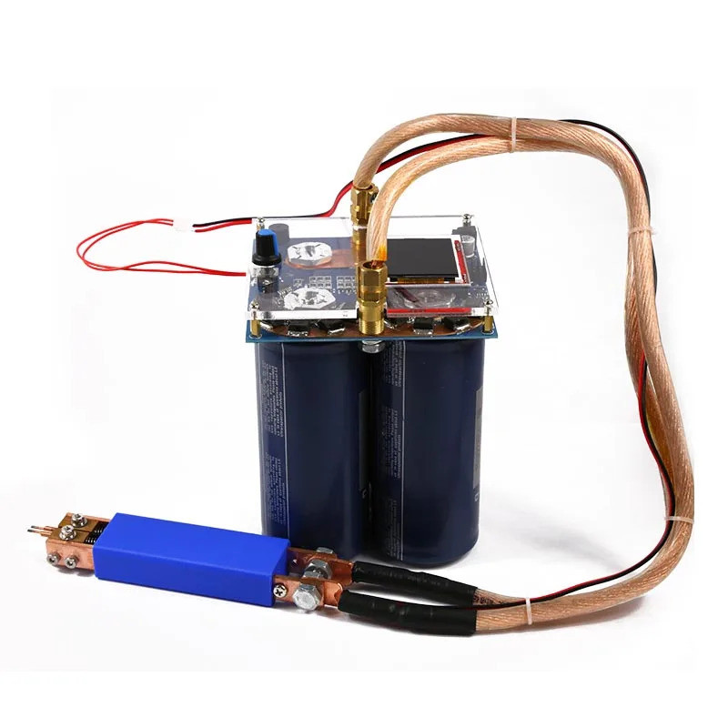 เครื่องเชื่อมจุดแบตเตอรี่ลิเธียม Farad Capacitor BUTT Welder Double PULSE adjustable high Power Spot