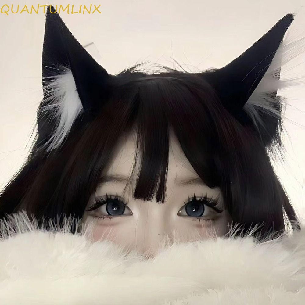 Quantuml ที่คาดผมหูแมว, Lolita Jk คอสเพลย์ Headwear, สัตว์น่ารัก Face Wash Hairband กิ๊บติดผม Plush Hair Band นักเรียน