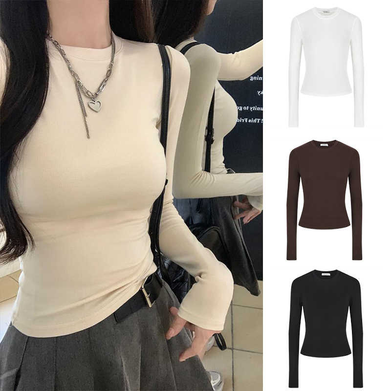 mimi&didi#เสื้อยืดแขนยาวทรงหลวมและโปร่งสบายสำหรับผู้หญิง ป้องกันแสงแดด เสื้อหรูหราและกระชับสัดส่วน#2670