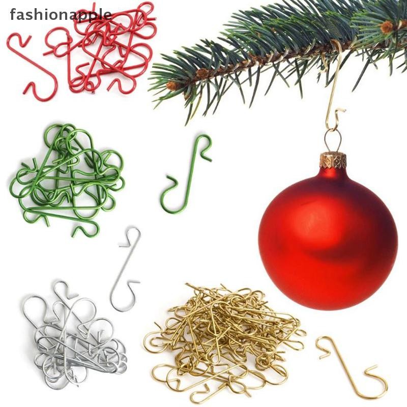 [fashionapple] 50 ชิ้นเครื่องประดับคริสต์มาสโลหะ S-Shaped Hook Holders Christmas Tree Ball จี้สต็อกใหม่