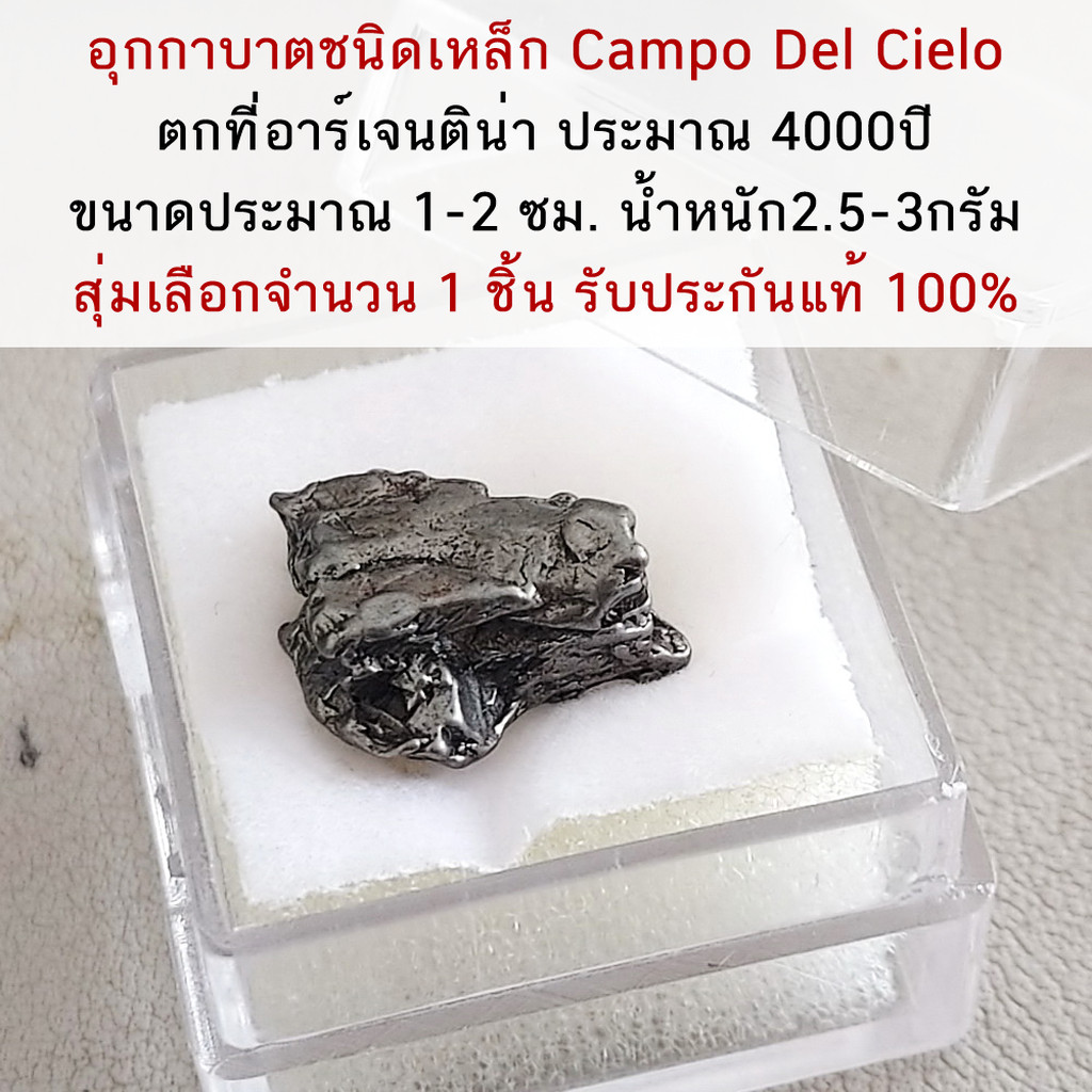 อุกกาบาตชนิดเหล็ก แคมโพ เดล เซียโล (Campo del Cielo) แท้ 100% สุ่มเลือก 1 กล่อง