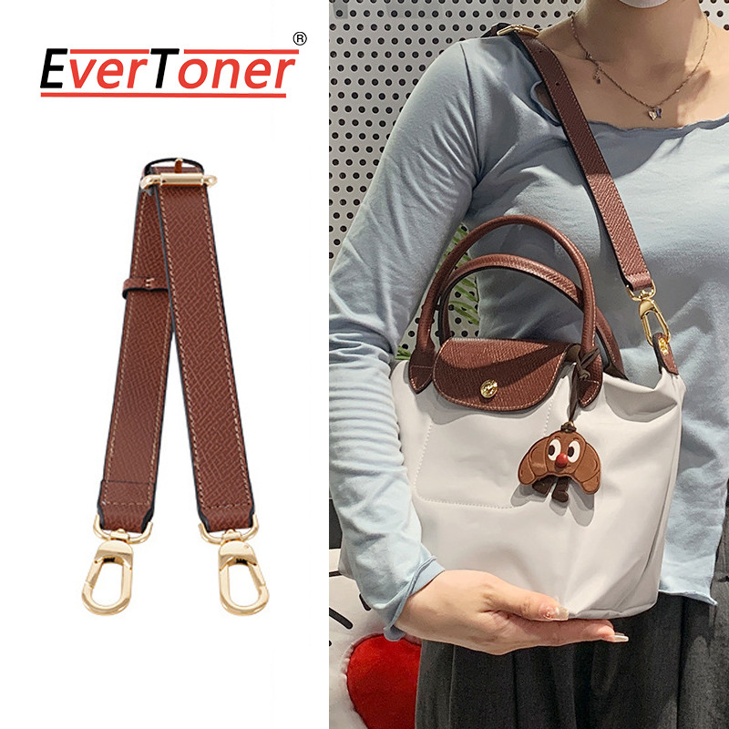 Evertoner Underarm Bag Cowhide สายสะพายไหล่กว้างเหมาะสําหรับ Longchamp กระเป๋าถือขนาดเล็กการปรับเปลี่ยนสายสะพายไหล่ปรับได้