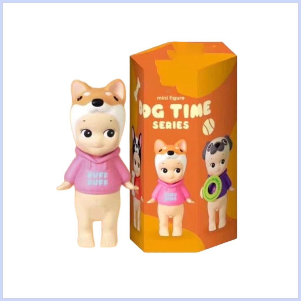 Puppy Angel Series รูปรูปตุ๊กตาสุนัข Headwear และถือสุนัขของเล่นรถบ้านสะสมเครื่องประดับน่ารัก ringth
