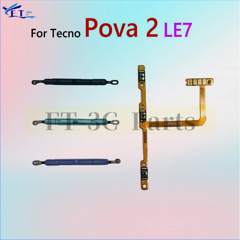 สําหรับ Tecno Pova 2 LE7 Volume Up Down ด้านข้างปุ่ม Key Power Volume Flex Cable อะไหล่