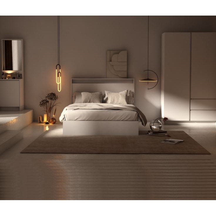 Looms ชุดห้องนอน ขนาด 3.5 ฟุต รุ่น KYOTO สีขาว  แบรนด์ LOOMS