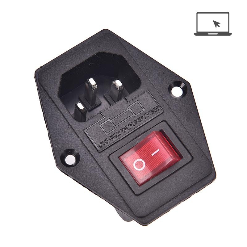 [TH] ใหม่ ปลั๊กไฟปลั๊กตัวผู้เข้า 3 ขา AC พร้อมสวิตช์ฟิวส์ 10A 250V 3Pin ใหม่ ปลั๊กไฟปลั๊กตัวผู้เข้า 3 ขา AC พร้อมสวิตช์ฟิวส์ 10A 250V 3Pin ใหม่ พลูตัวผู้เข้า AC 3 ขา