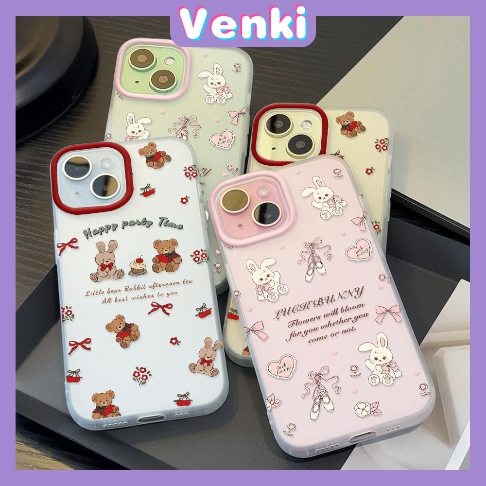 Venki - เคสใส iPhone16 11 Pro Max iPhone เคส TPU นิ่มป้องกันรอยนิ้วมือแบบด้าน สัตว์การ์ตูนที่น่ารัก Compatible With iPhone15 Pro max iPhone14 13 12 Pro max XS XR 7 8 Plus