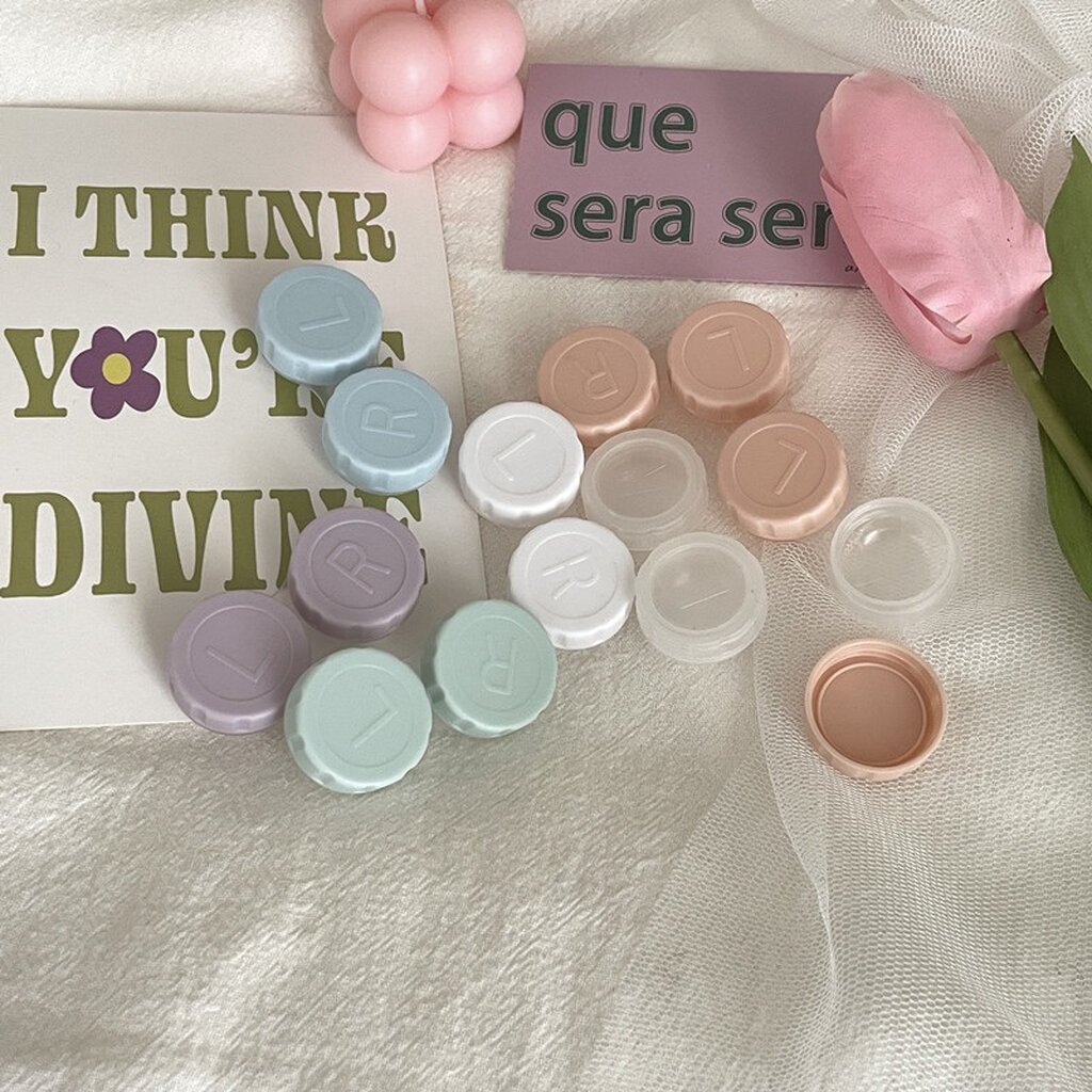 🐭พร้อมส่ง🐭 ตลับหลุมคอนแทคเลนส์ คละสี คละลาย ตลับเล็ก