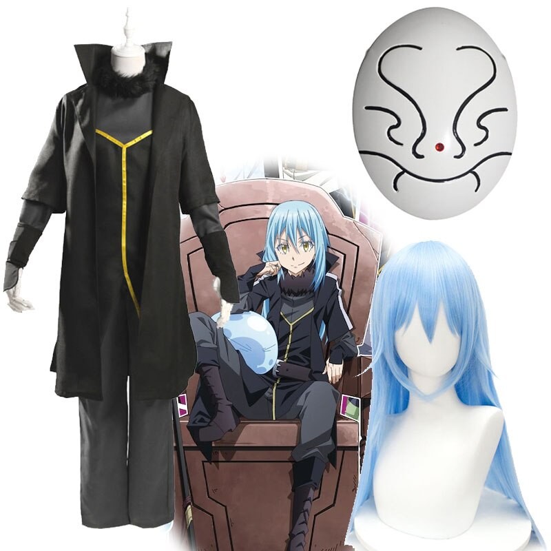 Zst อะนิเมะเวลานั้นผมกลับชาติมาเกิดเป็น Slime คอสเพลย์เครื่องแต่งกาย Rimuru Tempest เครื่องแต่งกายผู้ใหญ่ชุดและวิกผม + หน้ากาก