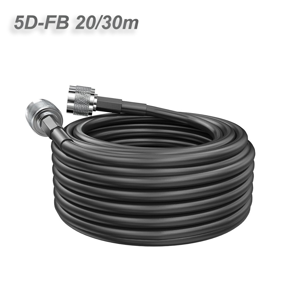 20 เมตร / 30 เมตร 5D-FB Low Loss Coaxial Cable Line 50ohm 50-5 ลวด 2 ชิ้น N-male Connectors Extensio