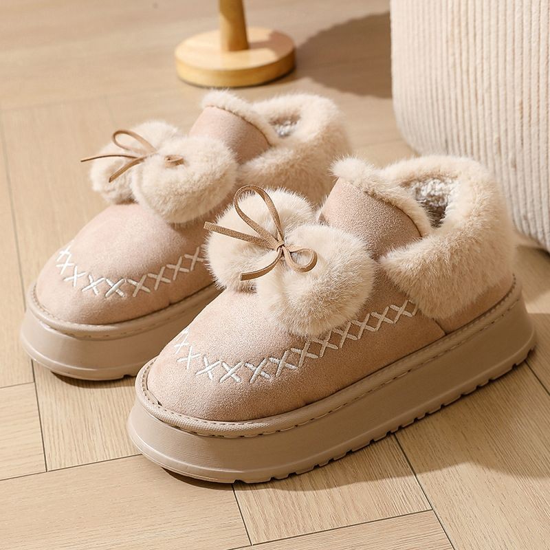 Snow Boots รองเท้าผ้าฝ้ายตัวอักษรเวอร์ชั่นเกาหลี Warm Thick-Soled