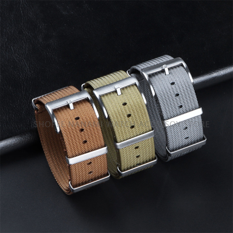 Universal ผ้าใบไนลอน NATO นาฬิกา 18 มม.20 มม.22 มม.สไตล์ทหาร One Loop กีฬาผ้าสร้อยข้อมือผู้ชายผู้หญิงสายรัดข้อมืออุปกรณ์เสริม