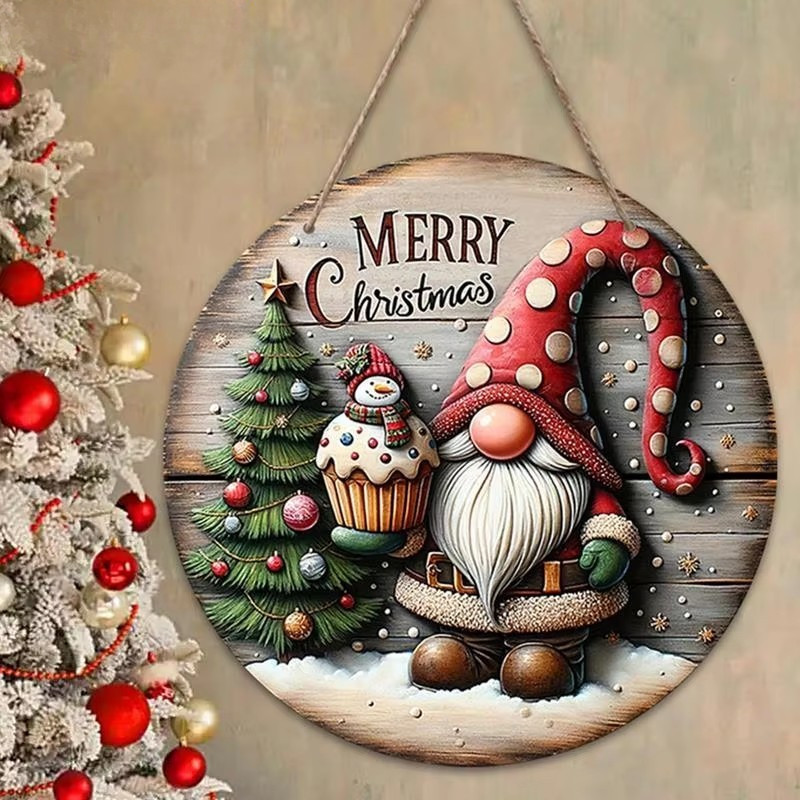 Merry Christmas แขวนยินดีต้อนรับ Doorplate ตกแต่ง - Party Porch Window Suspend เครื่องประดับ DecorAccessories- จี้ตกแต่งต้นคริสต์มาส - ป้ายกระดานแขวนผนัง