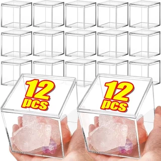 12/6/3ชิ้น มินิสแควร์กล่องขนม / กล่องของขวัญพลาสติกใสพร้อมฝาปิด / กล่องเก็บของอะคริลิค
