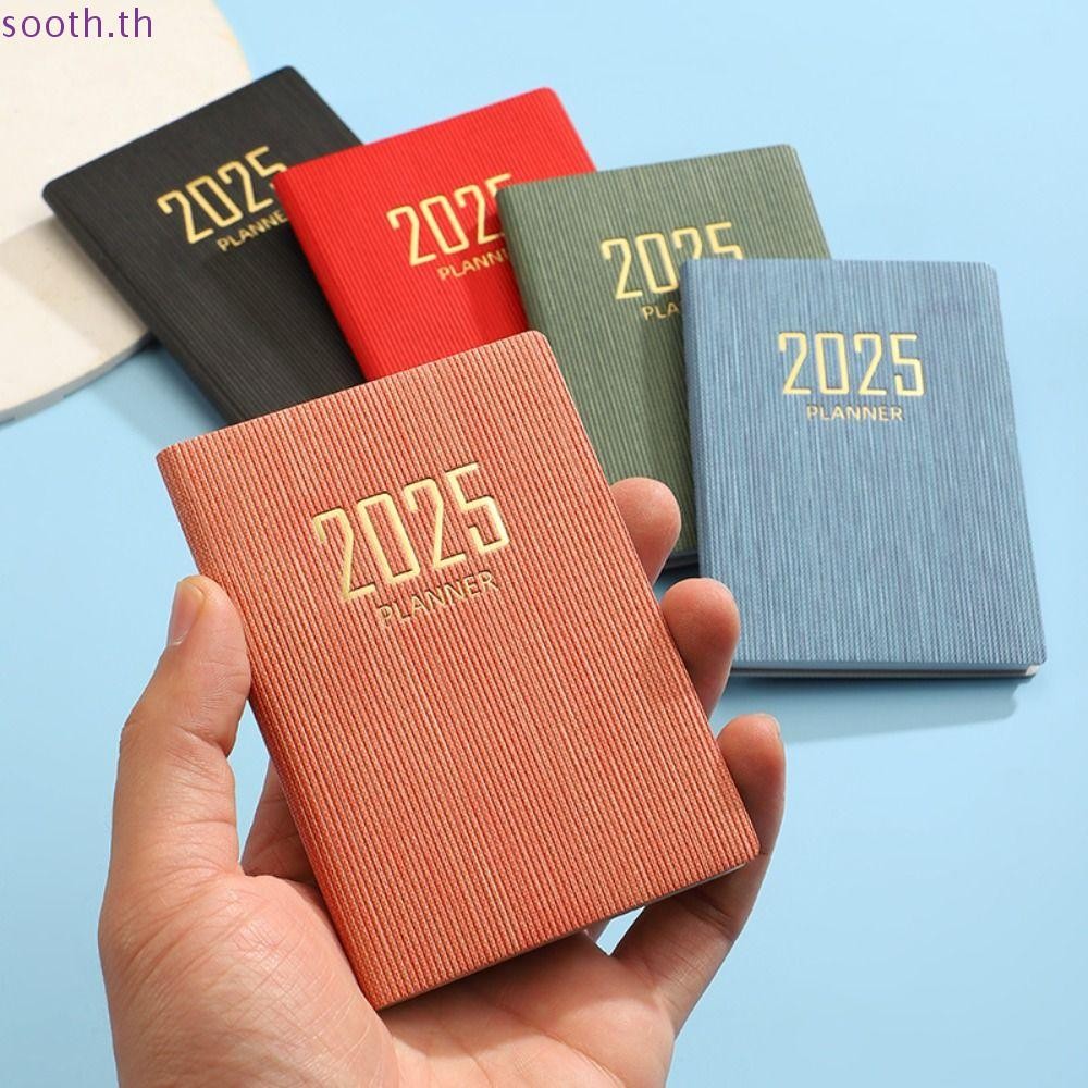 Sooth 2025 หนังสือวาระ พร้อมปฏิทิน Pocket Diary Weekly Planner, Mini A7 To Do List English Notepad นักเรียน