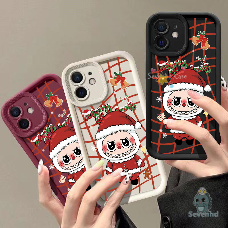 ปลอกสําหรับiphone 11 16 13 14 15 12 Pro Max XR X Xs Max 8 7 6 6s Plus SE 2020 Labubu Santa Clausน่ารักการ์ตูนInsเคสโทรศัพท์ใหม่Angel Eyesกรณีกันกระแทกป้องกันปกหลัง