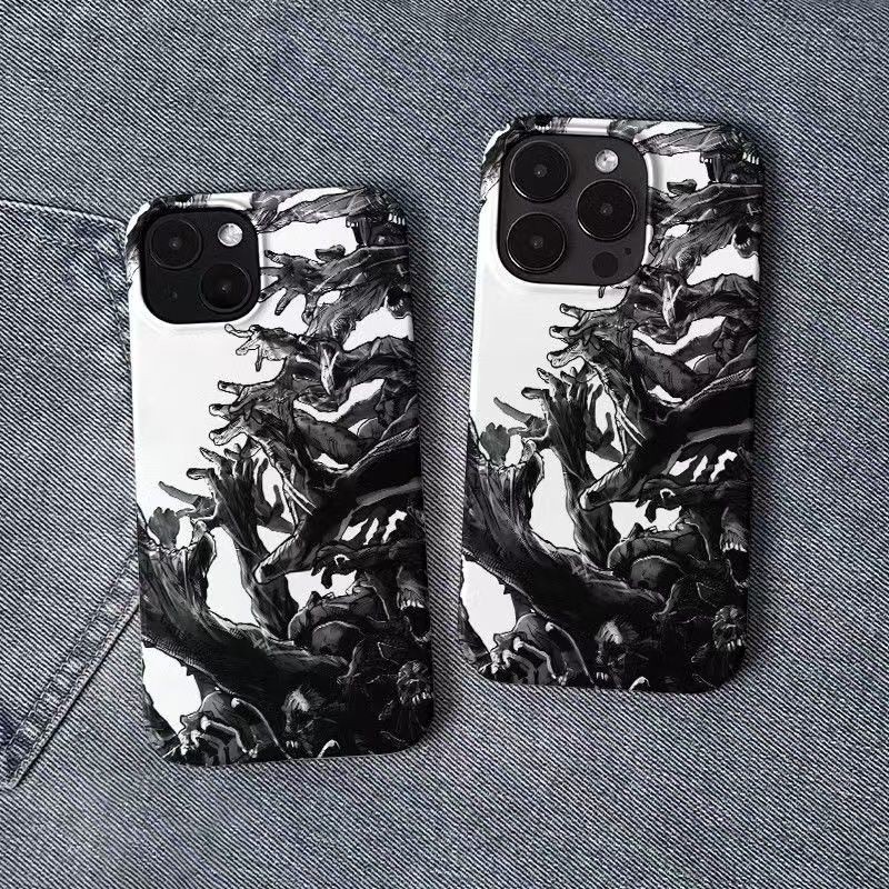 เคสป้องกันมือที่ยื่นออกมาจากอะนิเมะนรกสำหรับ iPhone 14PROMAX 12pro กระเป๋าครึ่ง13 11 PROMAX เคสแข็ง xsmax 14pro 13pro 11pro 16 15 PROMAX ป้องกันรอยขีดข่วน XR 14PLUS 16pro
