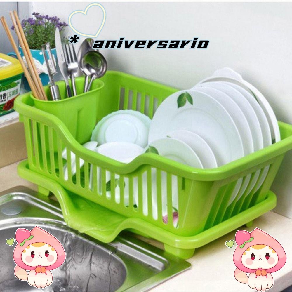 Aniversario Utensils Drainer Rack บ้านตะเกียบช้อน Organizer แผ่นชั้นเก็บ