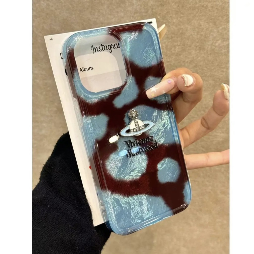 Ins Niche Blue Brown Color Matching เหมาะสําหรับ ihone15promax Apple 14pro เคสโทรศัพท์ 13 สไตล์ใหม่ 