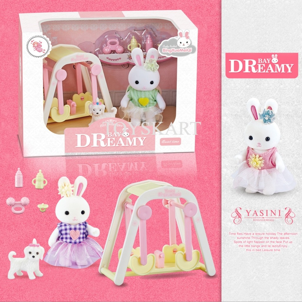 บ้านตุ๊กตากระต่าย พร้อมเฟอร์นิเจอร์ Yasini Bay Dreamy ของเล่นเด็กผู้หญิง