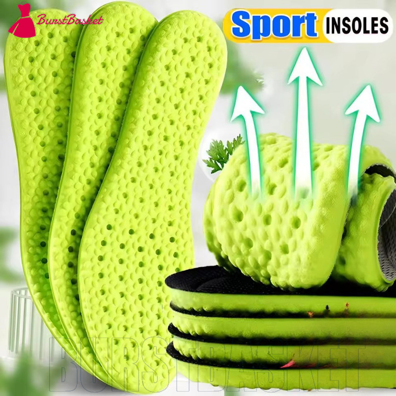 พื้นรองเท้ากีฬาดับกลิ่น Cuttable Anti Slip Highbury Shoe Pad กลิ่นป้องกันข้อเท้า Insoles กันกระแทกเบาะเท้า