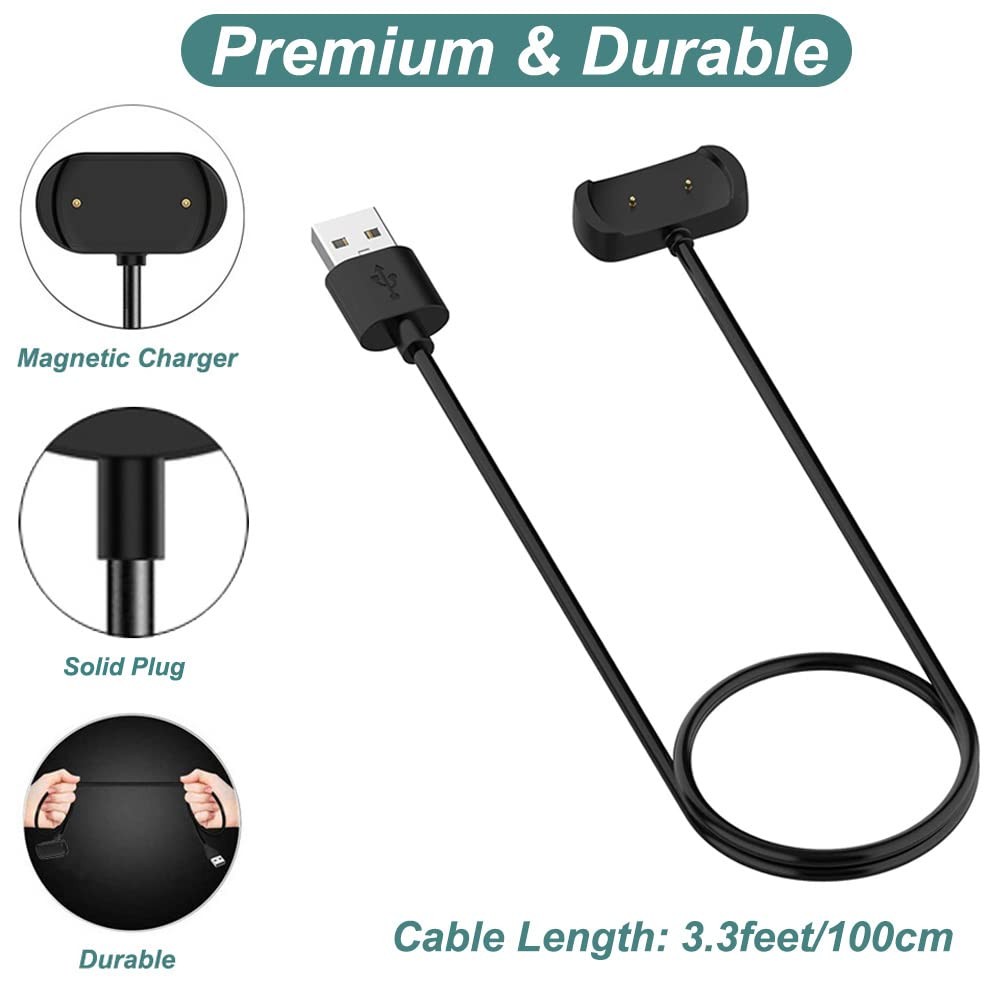 สายชาร์จ 1M สําหรับ Amazfit Bip 5, Bip 3, Bip U, T-Rex Pro, GTS 4 Mini, GTS 2, GTS 2e, GTR 2e, GTR 2e, GTR 2e, GTR Mini, Active, สายชาร์จ USB สายไฟท่าเรือ - รูปที่ 2