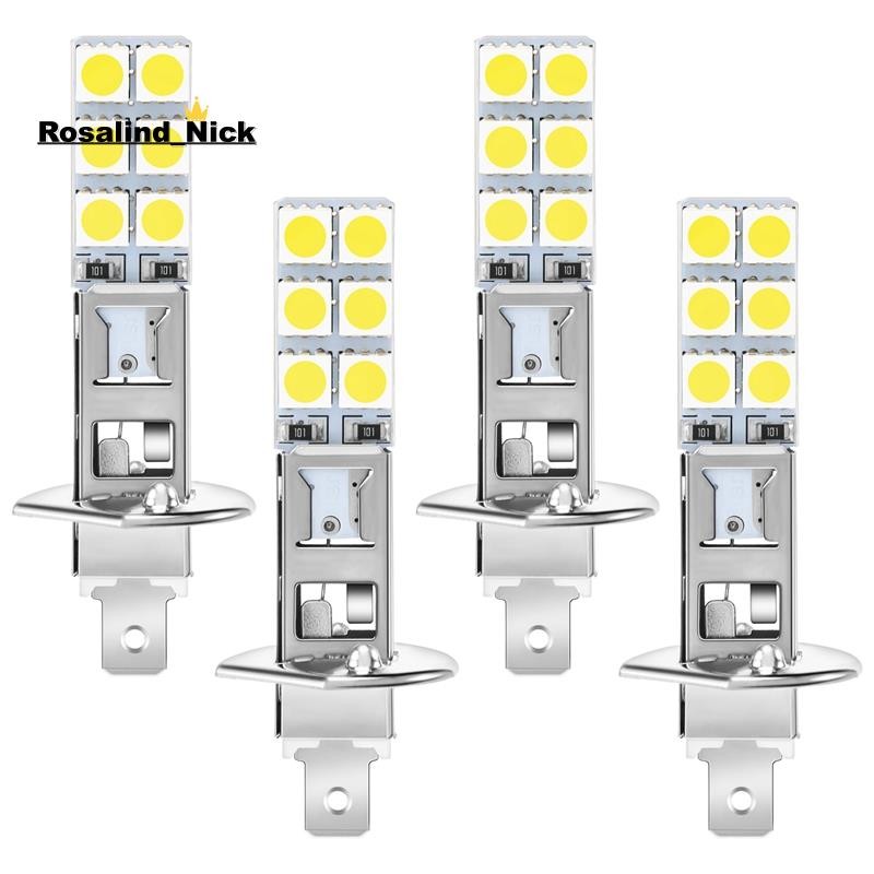 [Rosalind_Nick]4PCS H1 6000K Super White 80W LED หลอดไฟหน้าชุดไฟตัดหมอกขับรถ