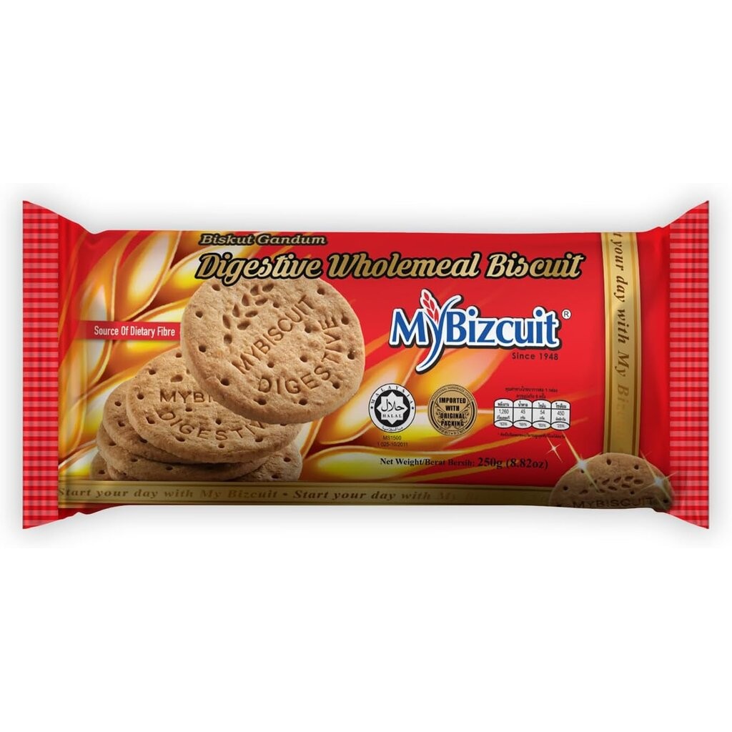 MyBizcuit Digestive Wholemeal Biscuit 250 g. มายบิสกิต ไดเจสทีฟ โฮลมีล บิสกิต 250 กรัม (05-9174)