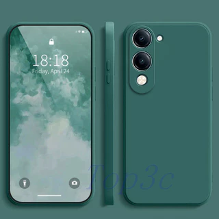 เคส Vivo Y04/Y29/Y39 5G/Y02/Y02T/Y03/Y03T/Y02S/Y100/Y15S/Y16/Y17S/Y18/Y19S/Y20/Y20S/Y20i/Y28/Y28S 5G สีธรรมดาเรียบง่ายเคสซิลิโคนป้องกันการตก YT