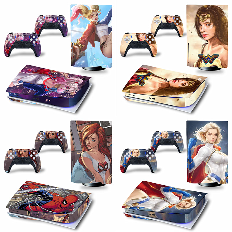 PS5Game Console Stickers and Films Superwoman Clown Girl Wonder Woman ps5Host Sticker Handle Sticker