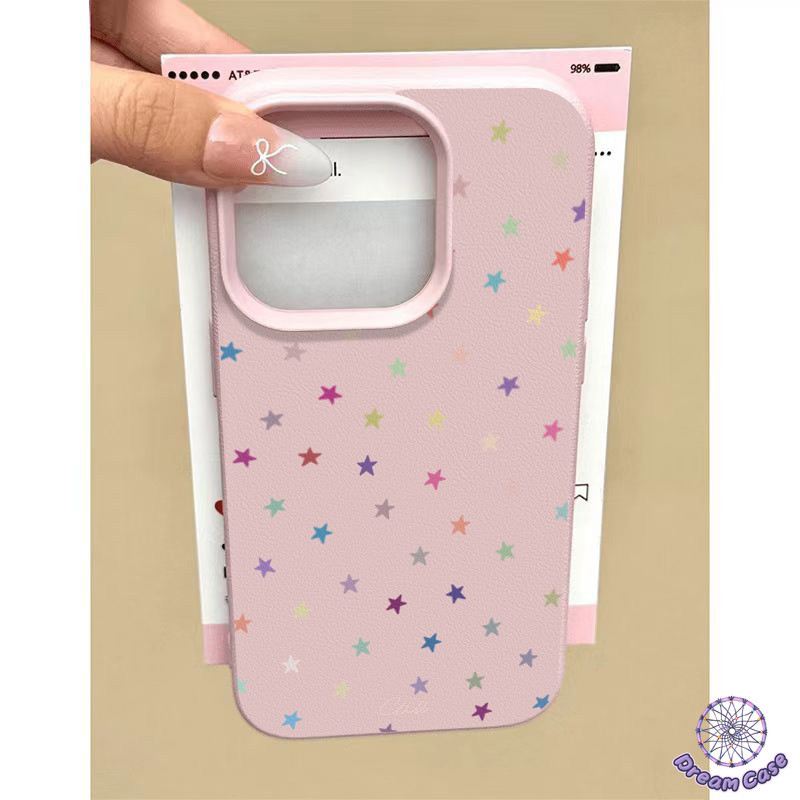 น่ารักสีสันสดใสดาวหนังหรูหราผิวสัมผัสนุ่ม เคส IPhone 13 16 11 15 14 12 Pro Max 7Plus X XS Max XR 8Plus 7 16 8 15 14 Plus