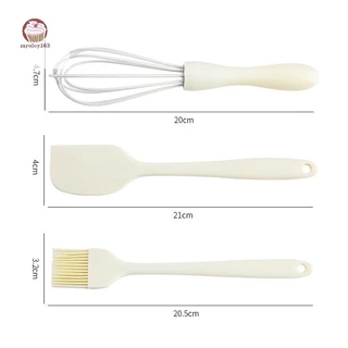 Myoloy 3 ชิ้นชุดเบเกอรี่ซิลิโคนเกรดอาหารทนความร้อนครีม Scraper เครื่องตีไข่จาระบีแปรงครัวเค้กเบเกอรี่เครื่องมือ TH