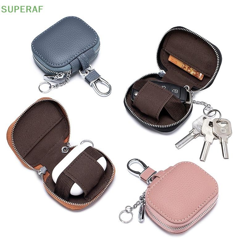 Superaf ตัวอักษรหูฟังกระเป๋าหนังแท้แกะสลักเริ่มต้นกระเป๋าเก็บกุญแจส่วนบุคคลกระเป๋าสตางค์หูฟังกระเป๋า HOT