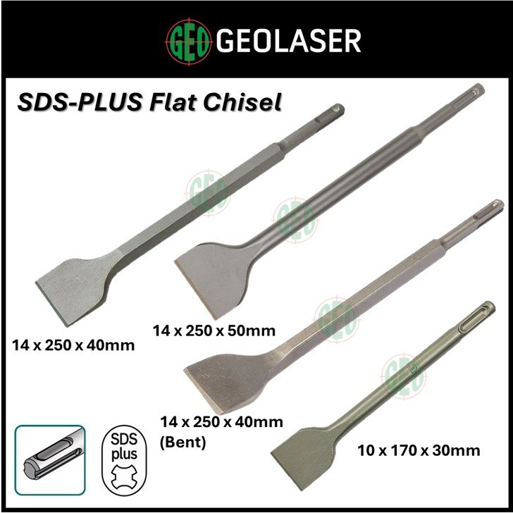 SDS Plus กระเบื้องผนังแบน Haking Chipping Chisels สําหรับค้อนโรตารี่ SDS-Plus สากล