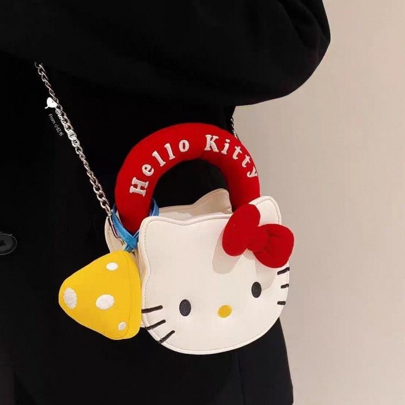 LHL BOUTIQUE กระเป๋าจิ๋ว hello kitty กระเป๋าถือ กันน้ํา น่ารัก สวยๆ โซ่ โบว์ หนัง pu