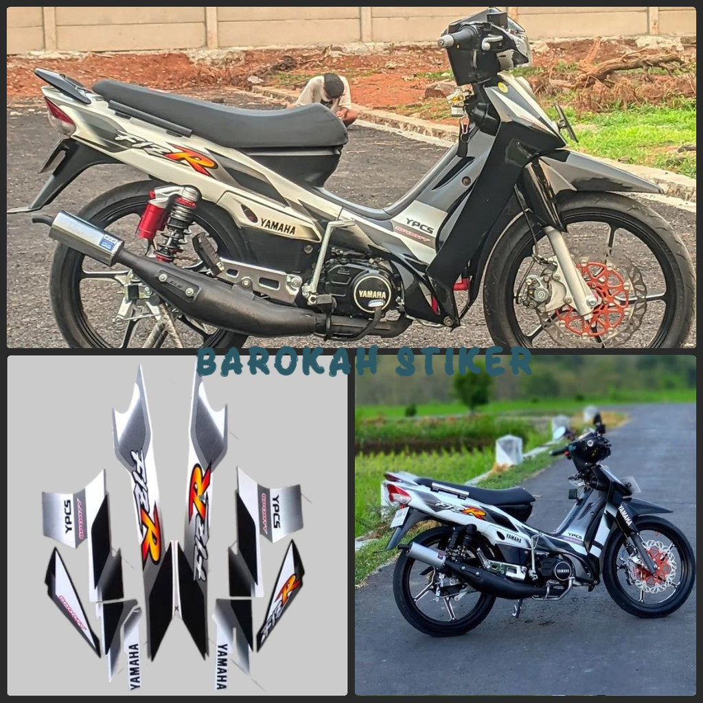 Striping สติกเกอร์รายการเสารถจักรยานยนต์ Yamaha F1ZR fizr fiz r f1 zr Sporty 2001 2002 สีขาวสีดําราย